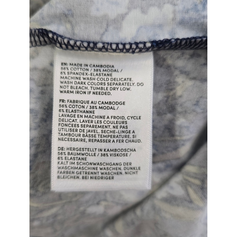 Lands End Womens 2X Blue Floral Tencel Modal Henley Long Sleeve Blouse Top NWT - Picture 15 of 16